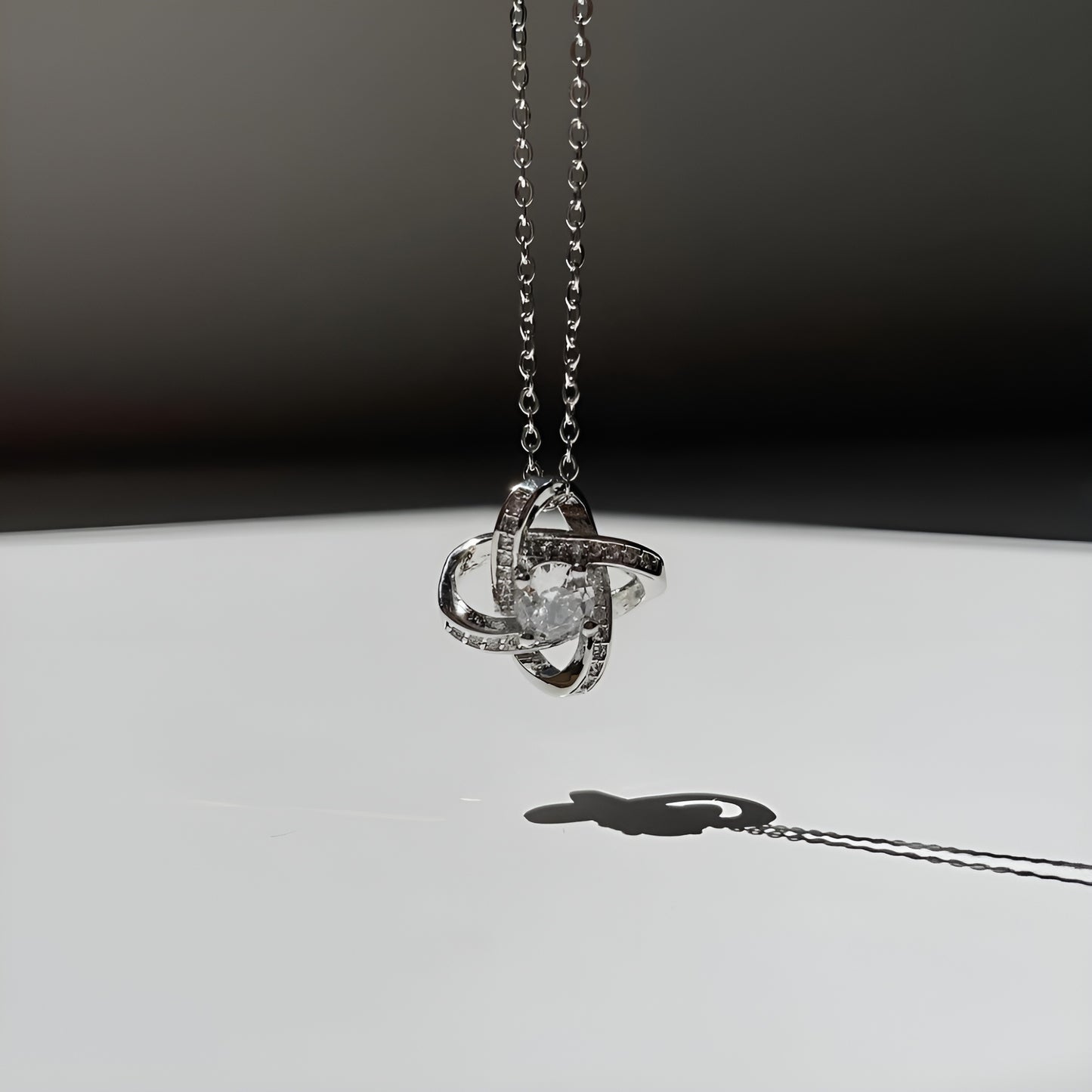 To My Daughter Love Knot Necklace with Heartfelt Card